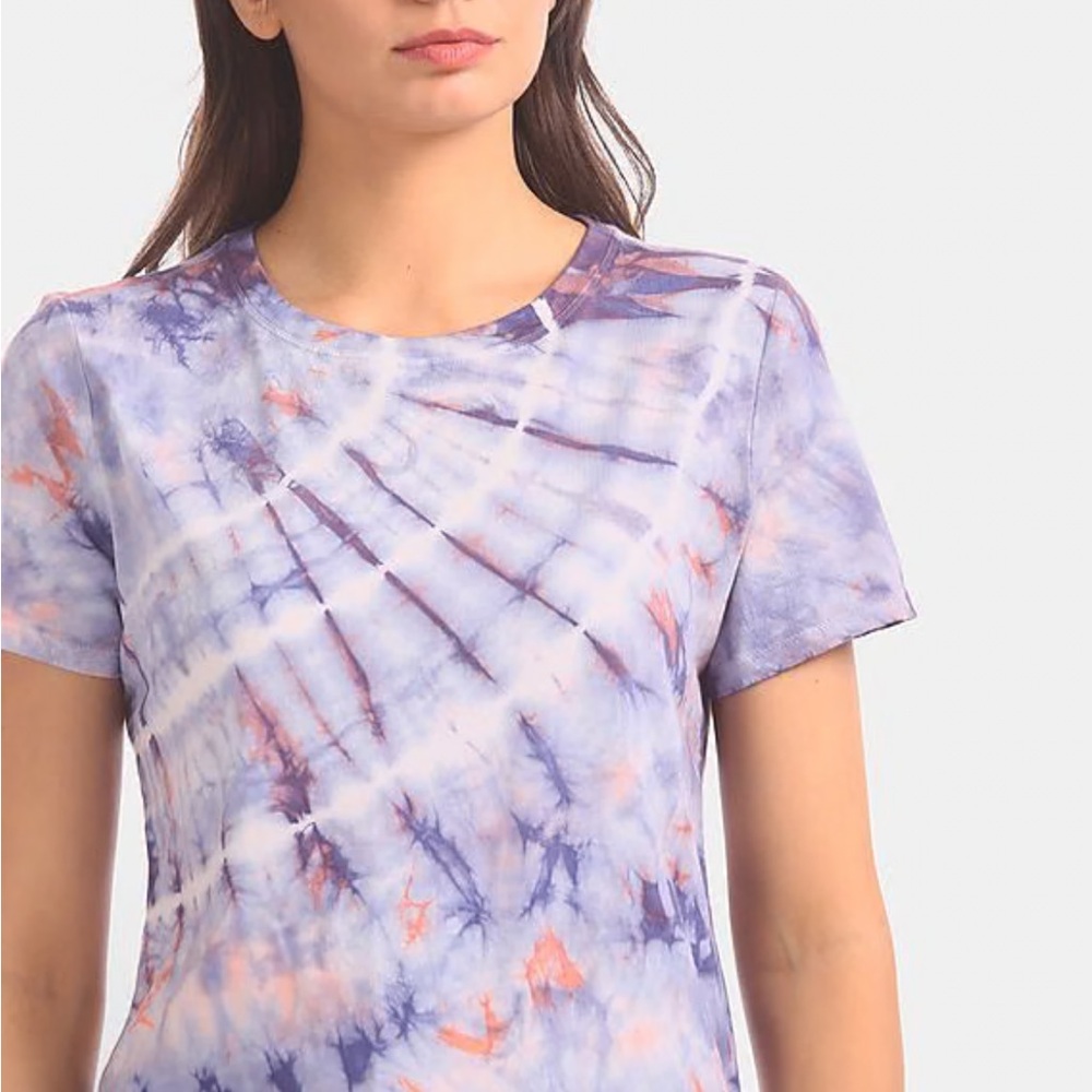Gap multi tie dye tee t-shirt blue purple orange medium